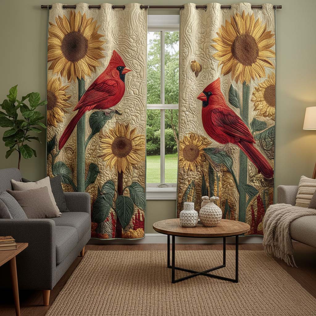 Cardinal Sunflower Quilted Curtains GFTOQM2160