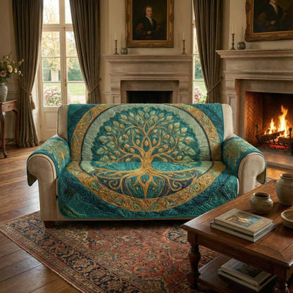 Emerald Roots Quilted Sofa Cover GFTOQM2789