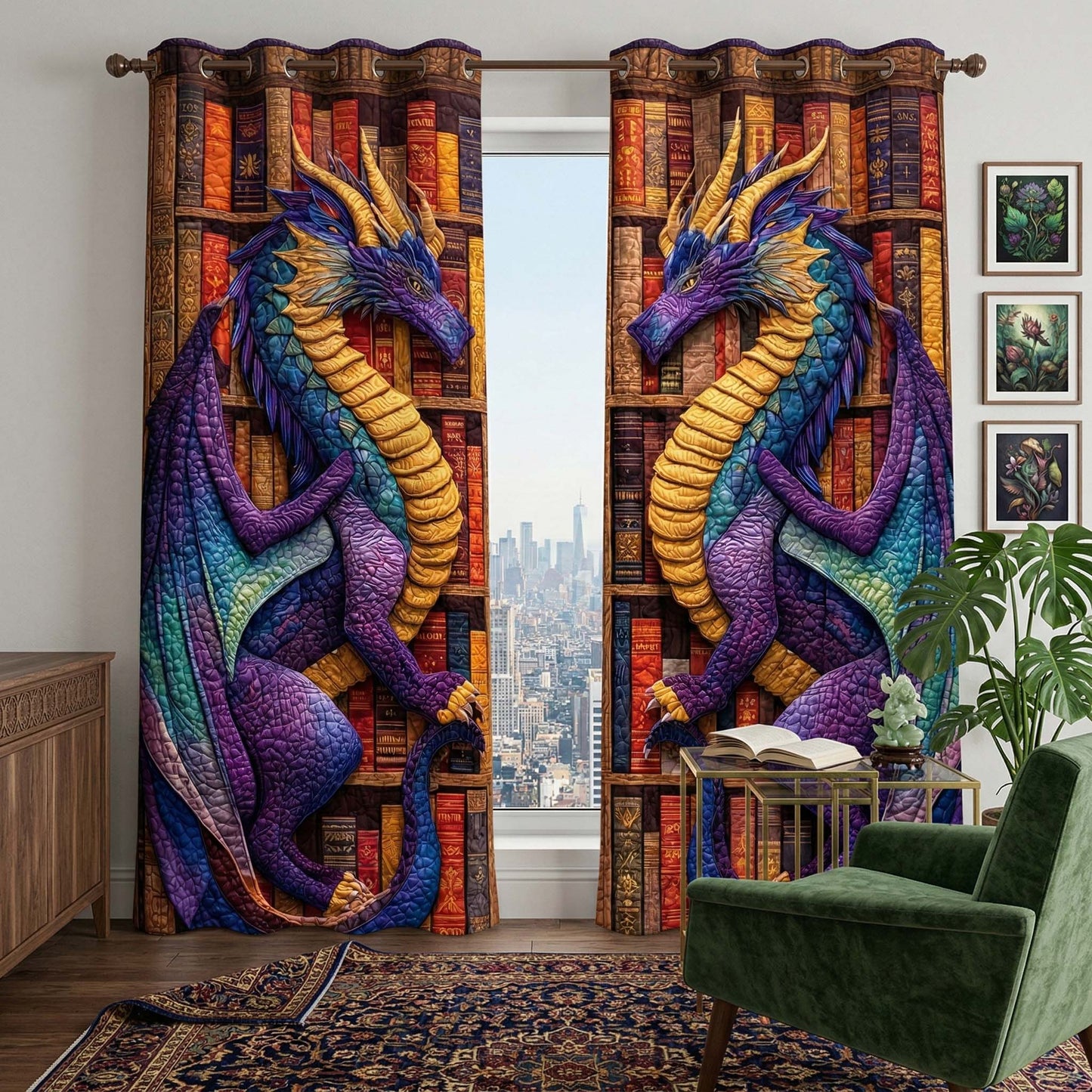 Amethyst Guardian Quilted Curtains GFTOQM3405