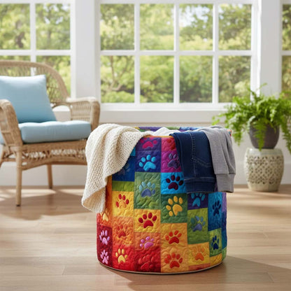 Rainbow Paws Quilted Laundry Basket GFTOQM1798