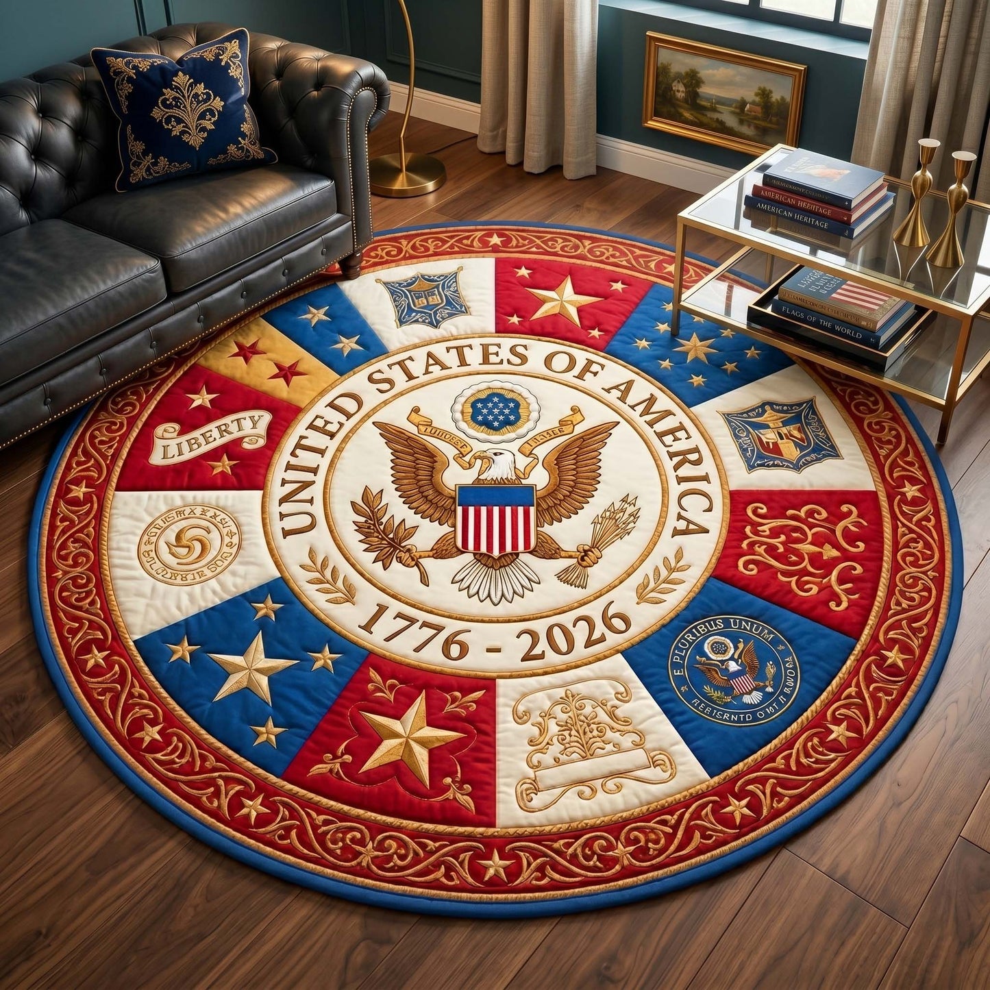 Liberty Eagle Quilted Round Mat GFTOQM4057