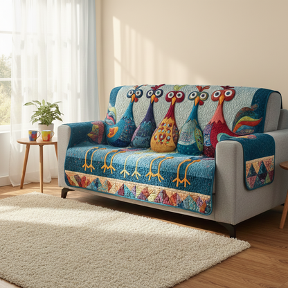 Funky Chicken Quilted Sofa Cover GFTOTP13891