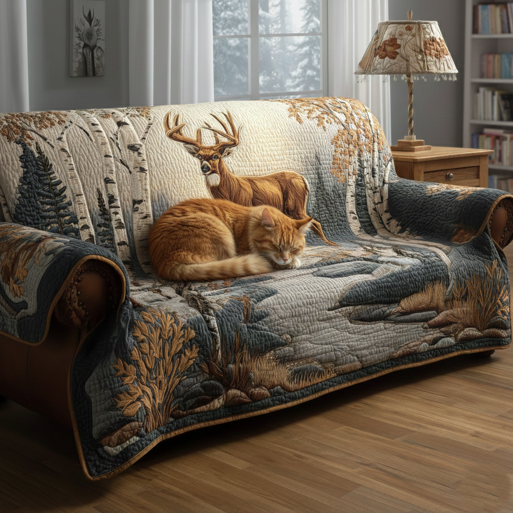 Deer Quilted Sofa Cover GFTOMA6700
