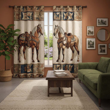 Prairie Horse Quilted Curtains GFTOQM2167