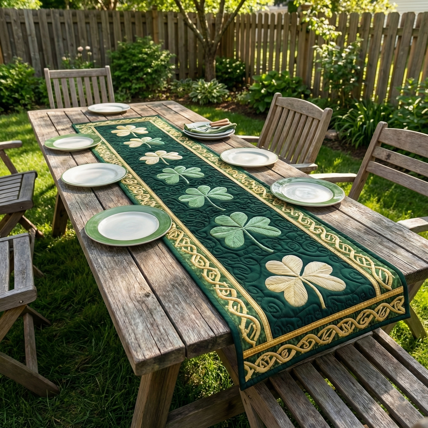 Irish Shamrock Quilted Table Runner GFTOTP3397