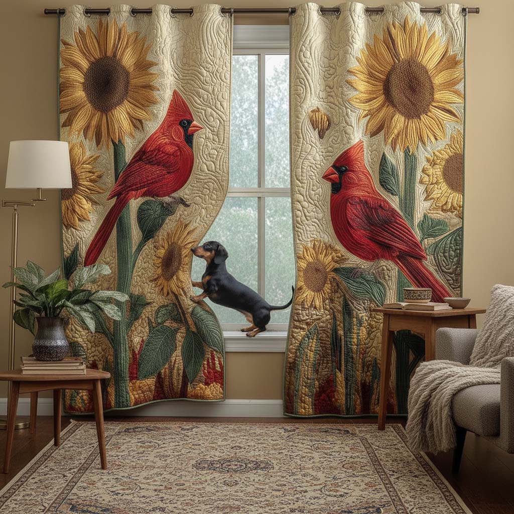 Cardinal Sunflower Quilted Curtains GFTOQM2160
