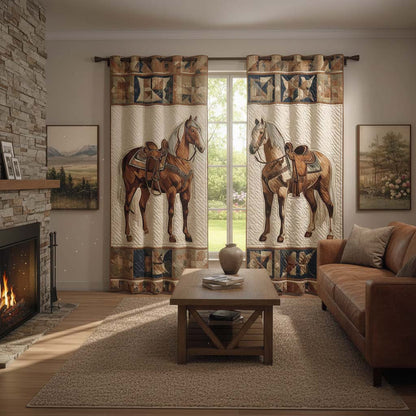 Prairie Horse Quilted Curtains GFTOQM2167