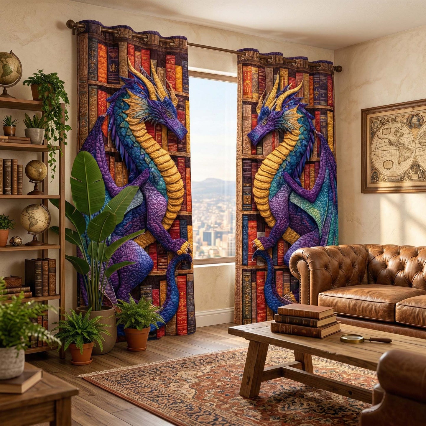 Amethyst Guardian Quilted Curtains GFTOQM3405