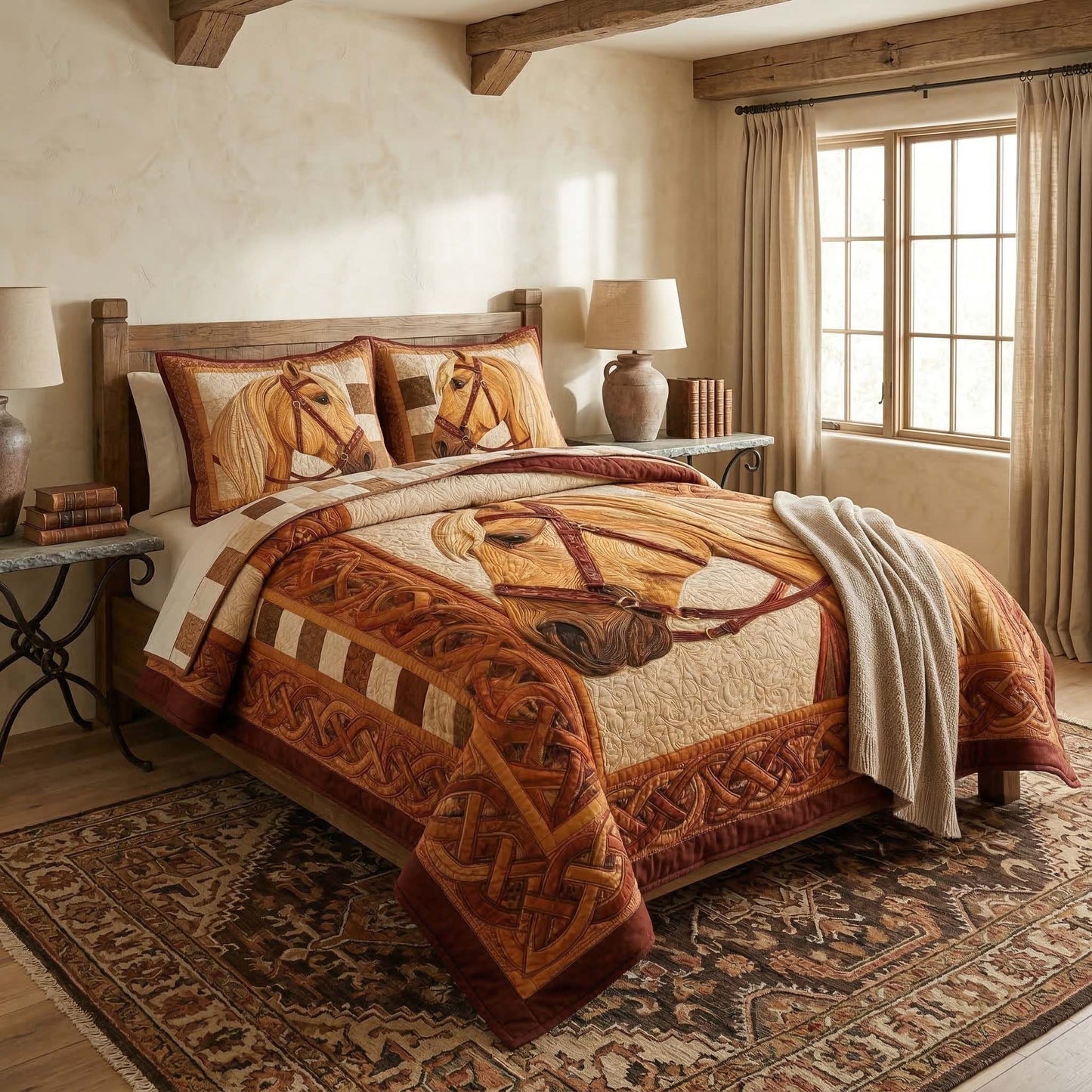 Golden Palomino 3-Piece Quilted Bedding Set GFTOQM3540