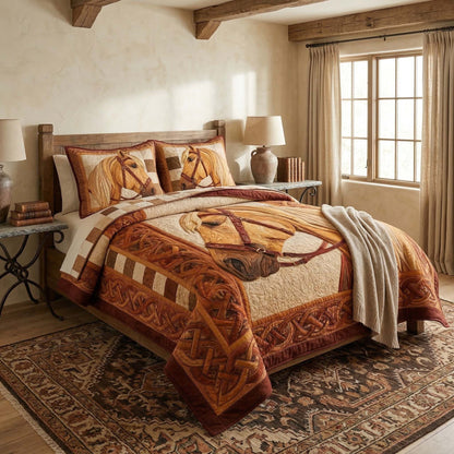 Golden Palomino 3-Piece Quilted Bedding Set GFTOQM3540