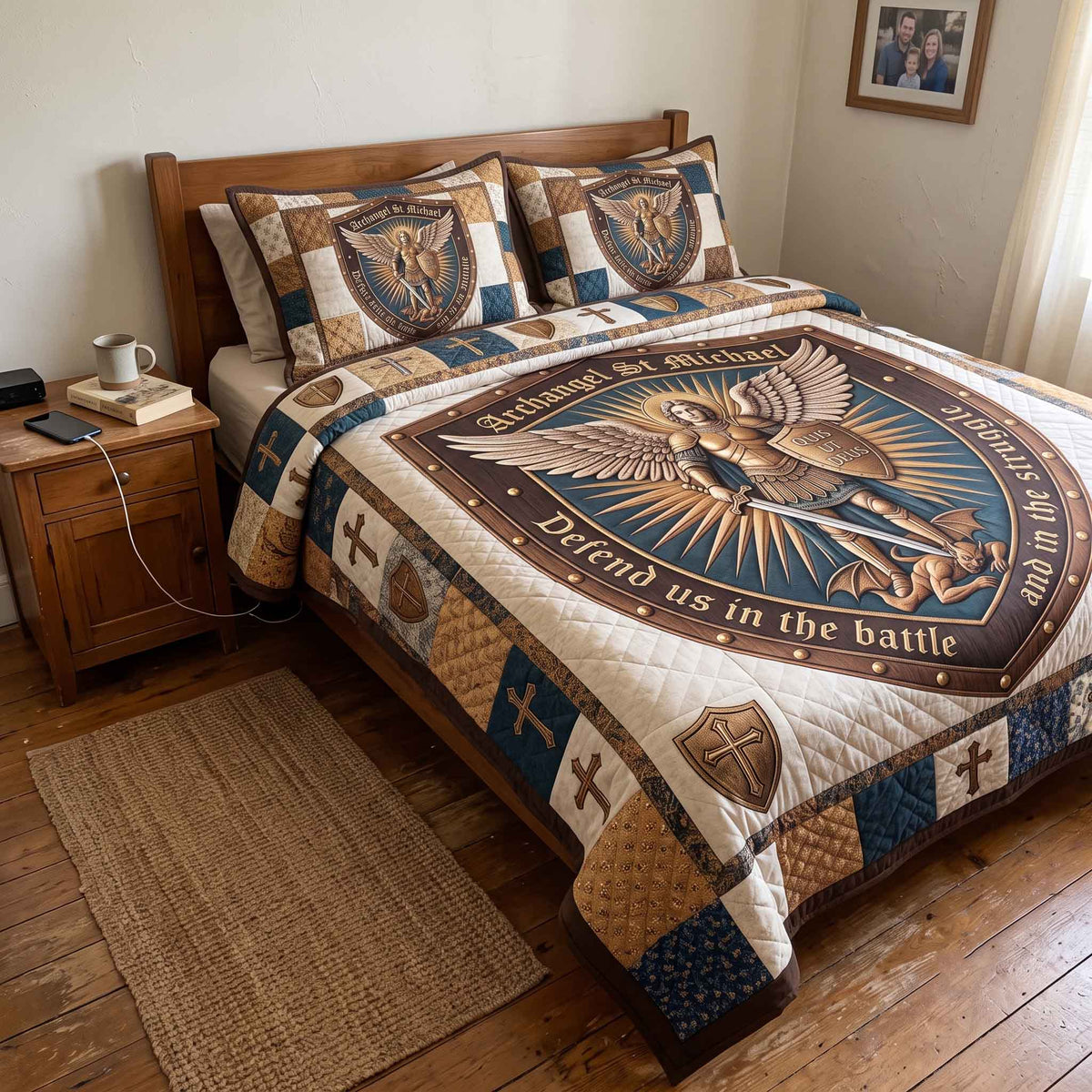 Saint Michael 3-Piece Quilted Bedding Set GFTOTP20434