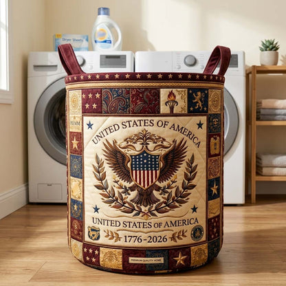 Herritage Patch Quilted Laundry Basket GFTOQM4034