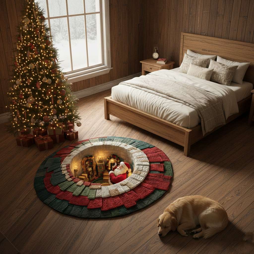 Jolly Santa Quilted Round Mat GFTOMA7399