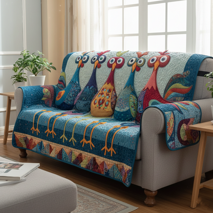 Funky Chicken Quilted Sofa Cover GFTOTP13891