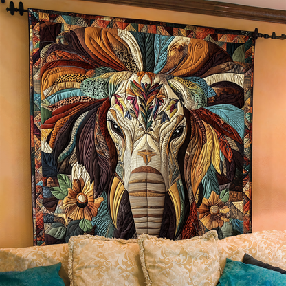 Mighty Elephant Quilted Blanket ELNL032