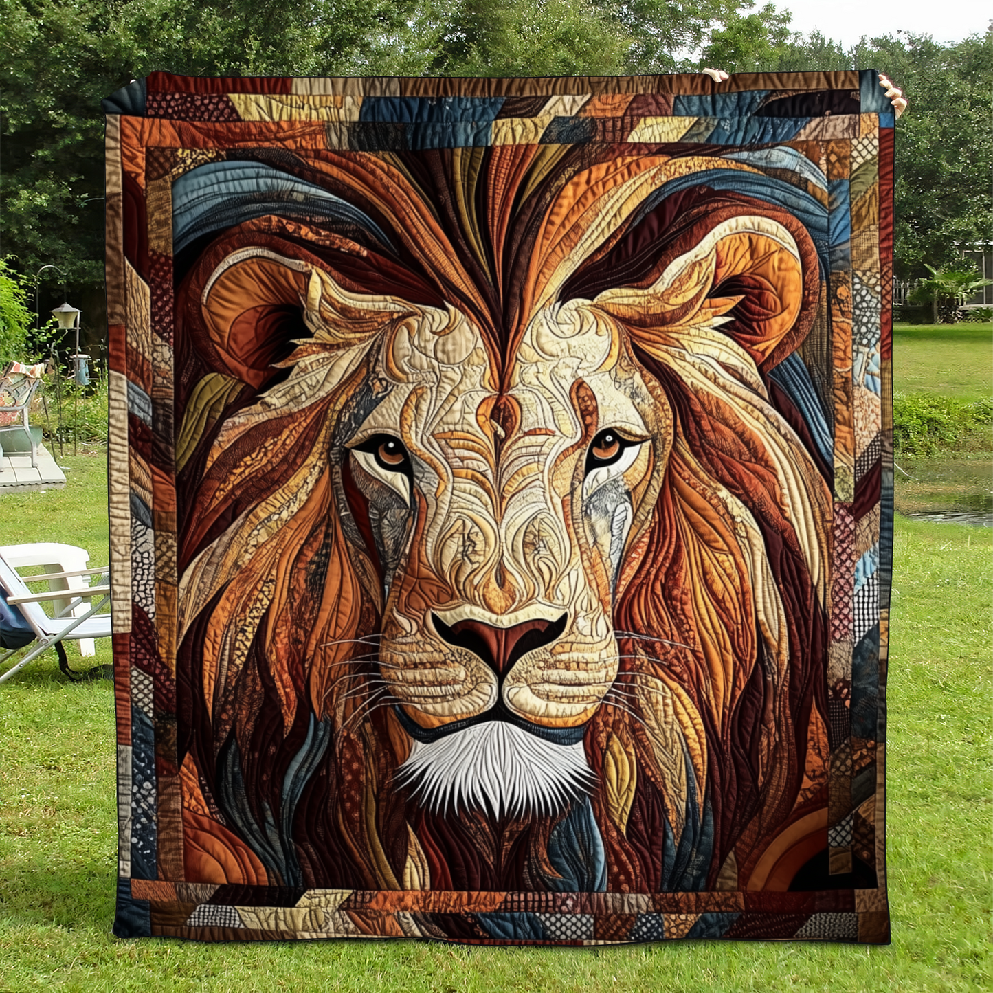 Courageous Native Lion King Quilted Blanket LINL021