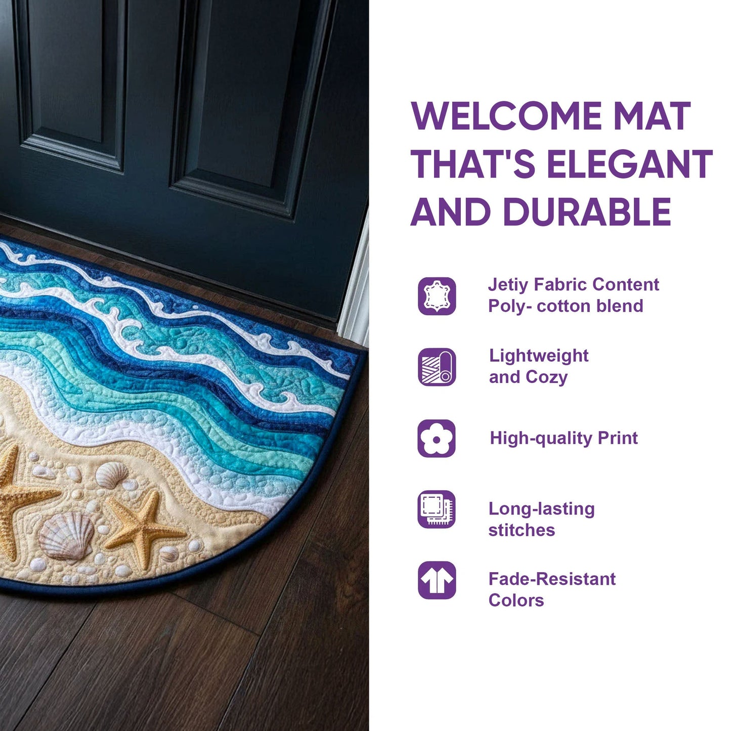 Rainbow Sheep Crowd Quilted Welcome Mat GFTOHD13678