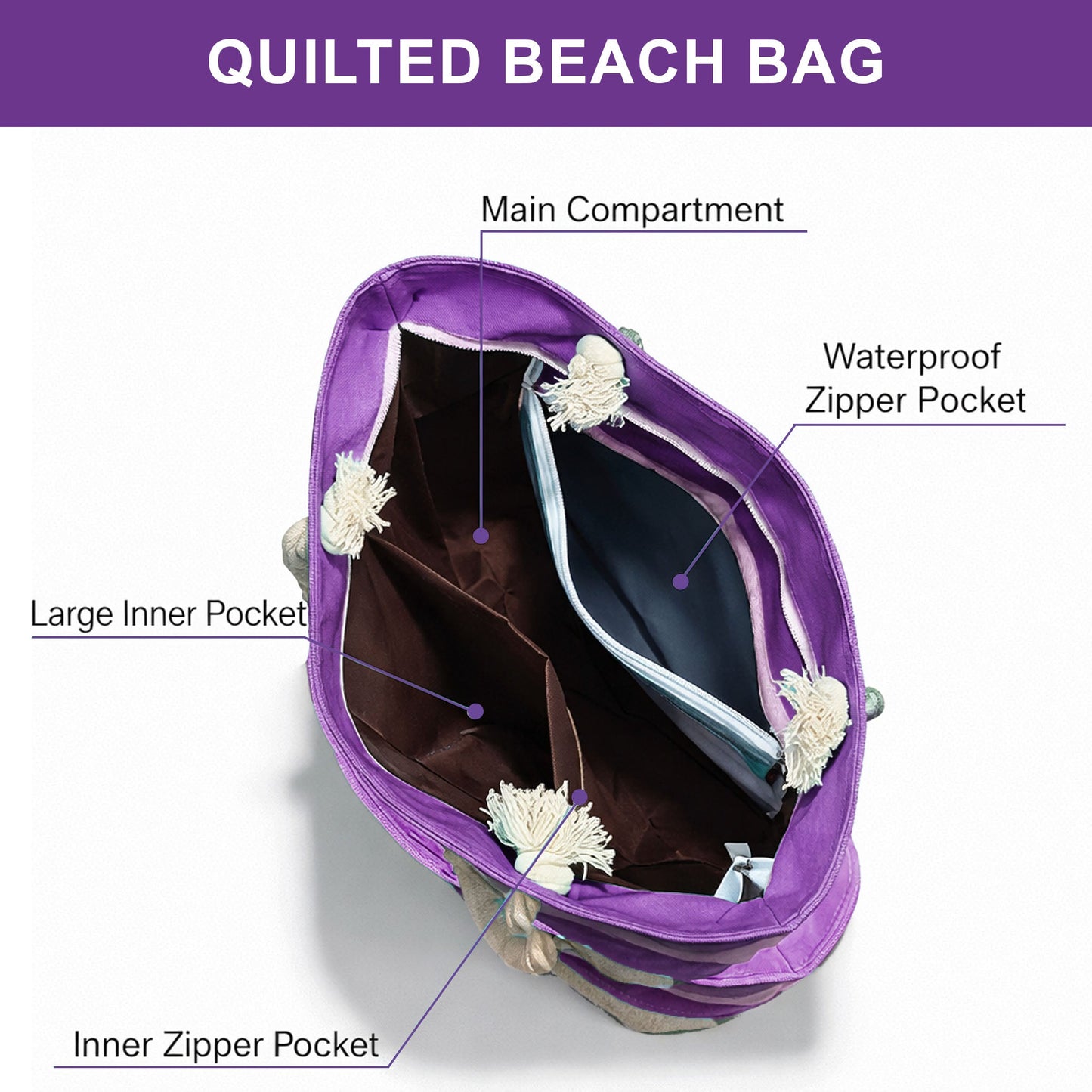 Hippie Vibes Quilted Beach Bag GFTOTP16613