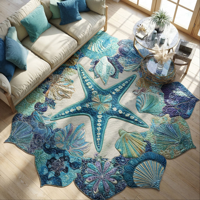 Seashell Symphony Custom Shape Area Rug NCU0PT11675