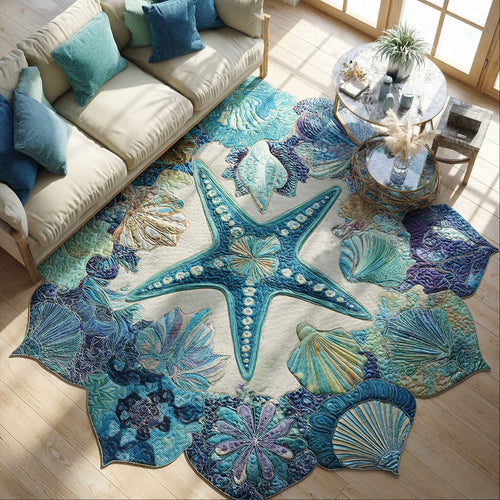 Seashell Symphony Custom Shape Area Rug NCU0PT11675