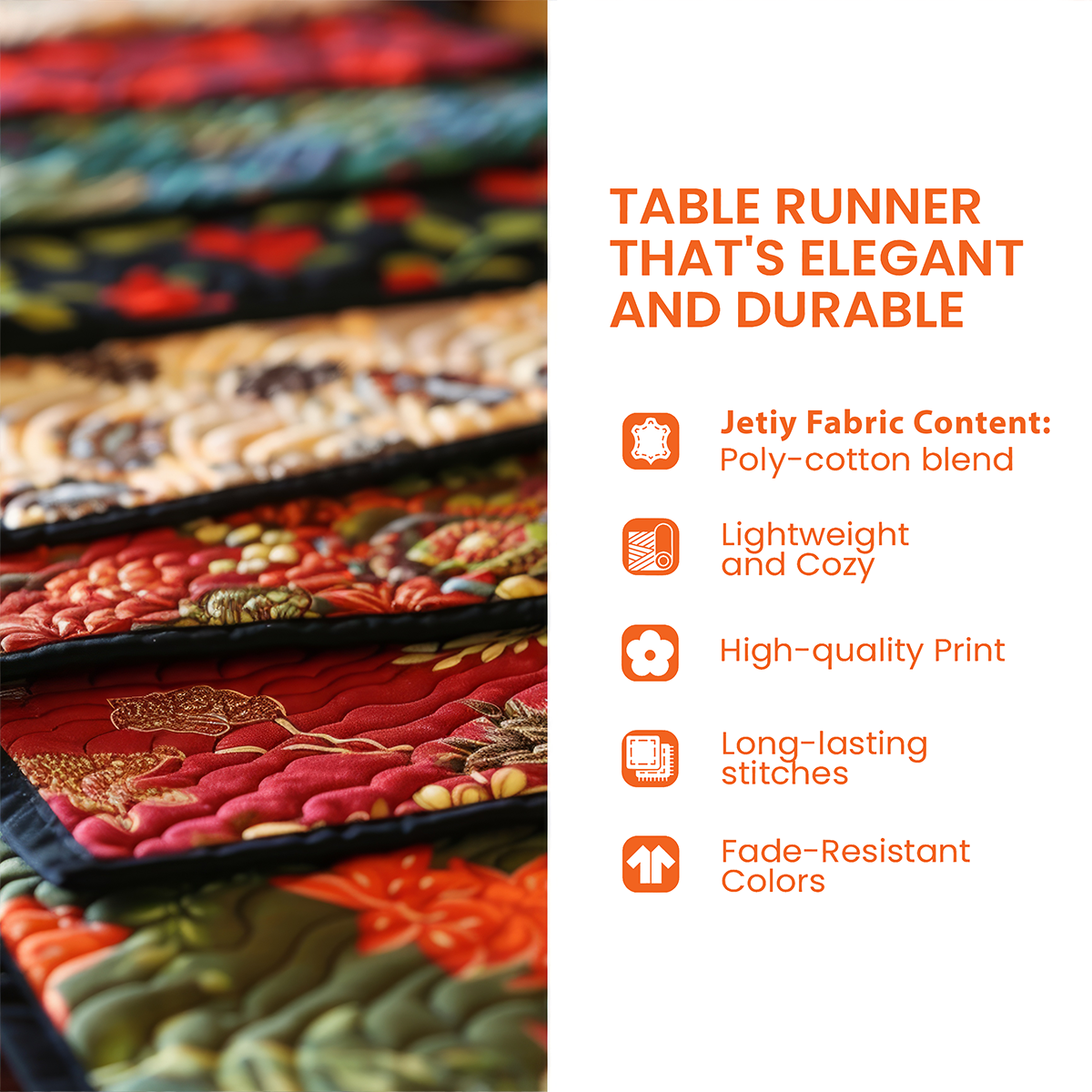 Golden Elephant Trail Quilted Table Runner GFTOHD6416