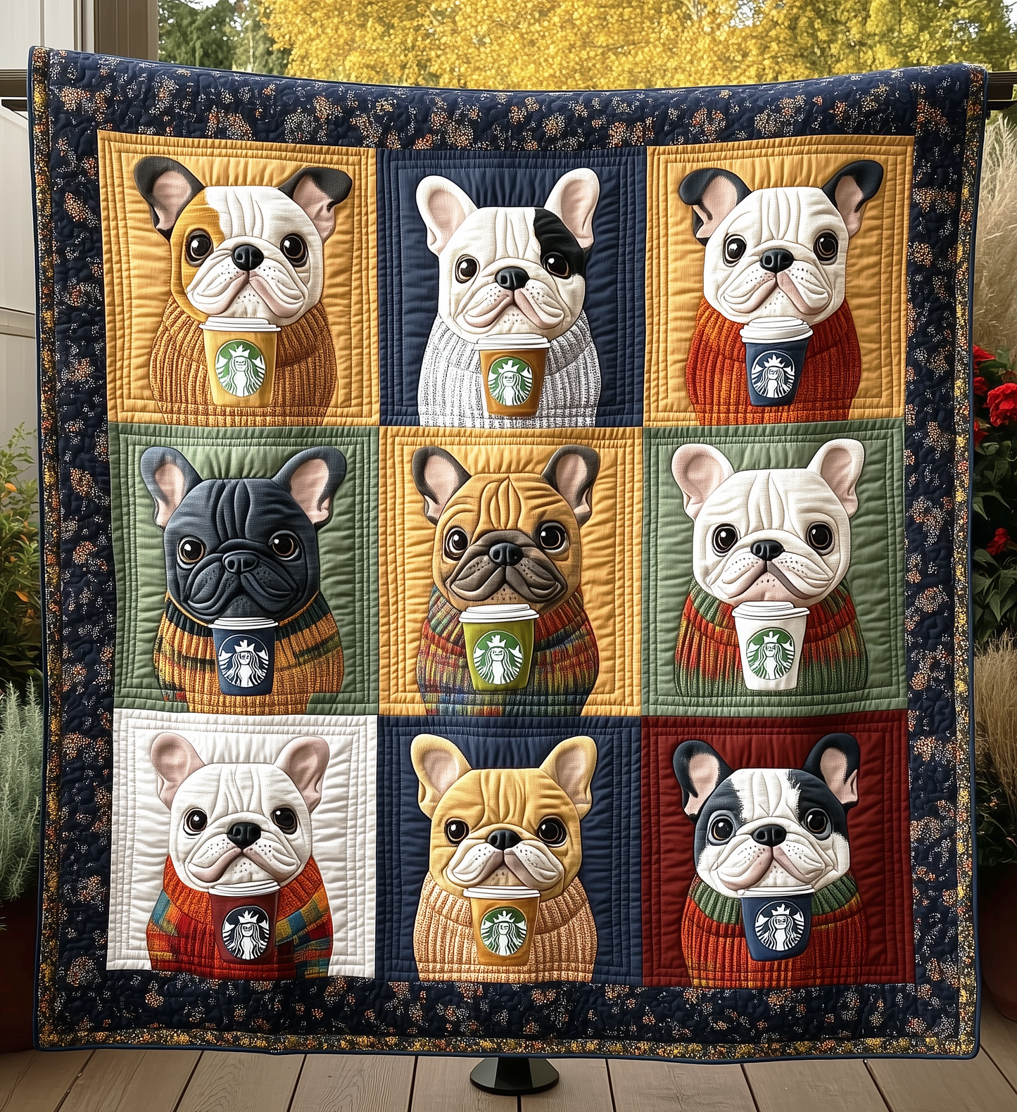 Vintage Bulldog Quilted Blanket NKL016