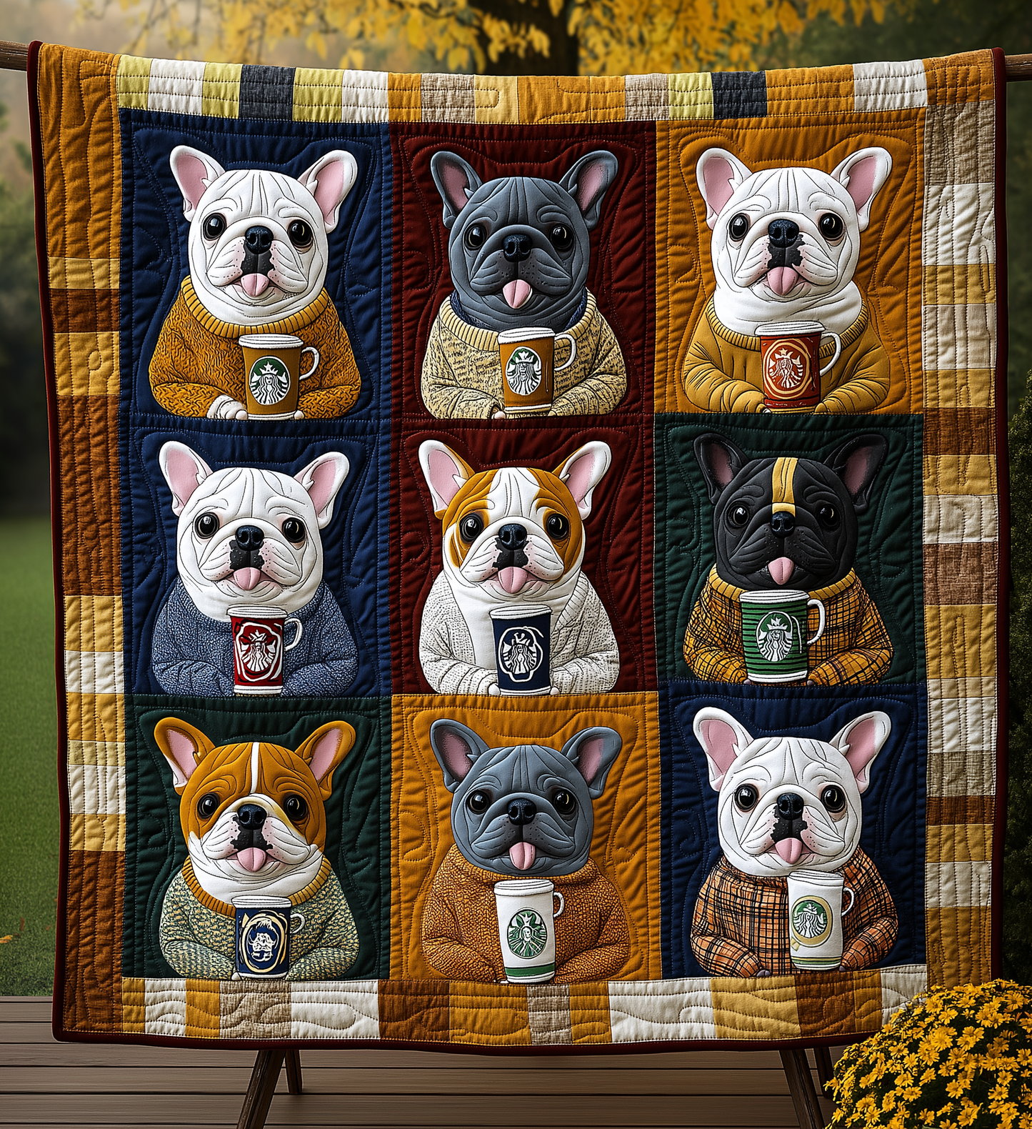 Vintage Bulldog Quilted Blanket NKL017