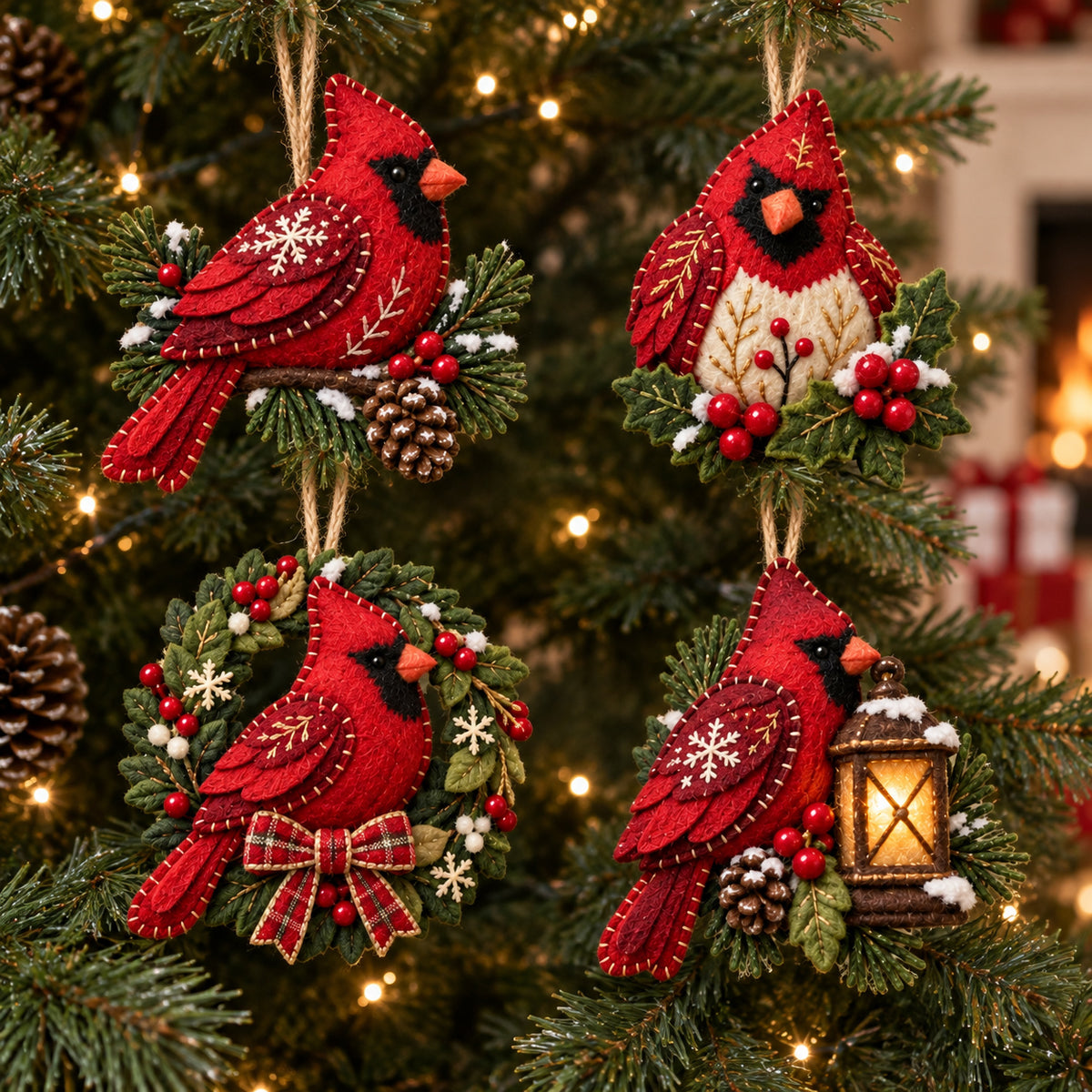 Winter Cardinal Felt Ornament Gift Set GFTOMA14706