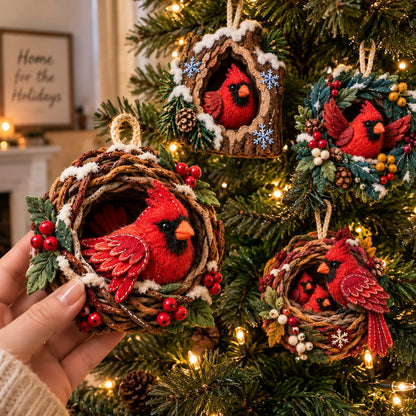Cardinal Wreath Felt Ornament Gift Set GFTOMA14701