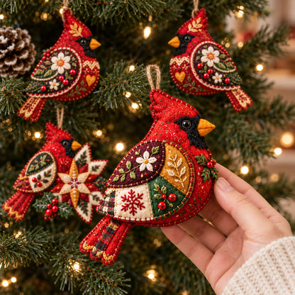 Christmas Cardinal Felt Ornament Gift Set GFTOMA14702