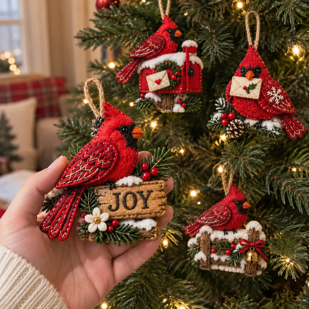 Cardinal Mail Felt Ornament Gift Set GFTOMA14705