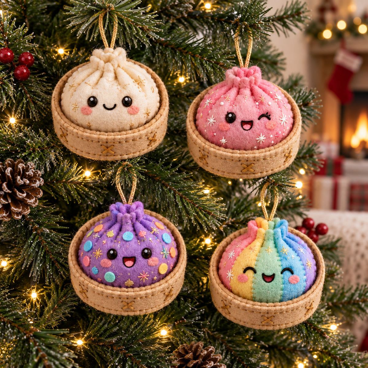 Pastel Dumpling Felt Ornament Gift Set GFTOMA14714