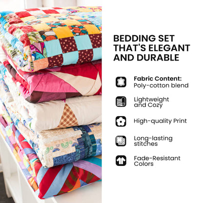 Floral Funky Cow 3-Piece Quilted Bedding Set GFTONPT1378