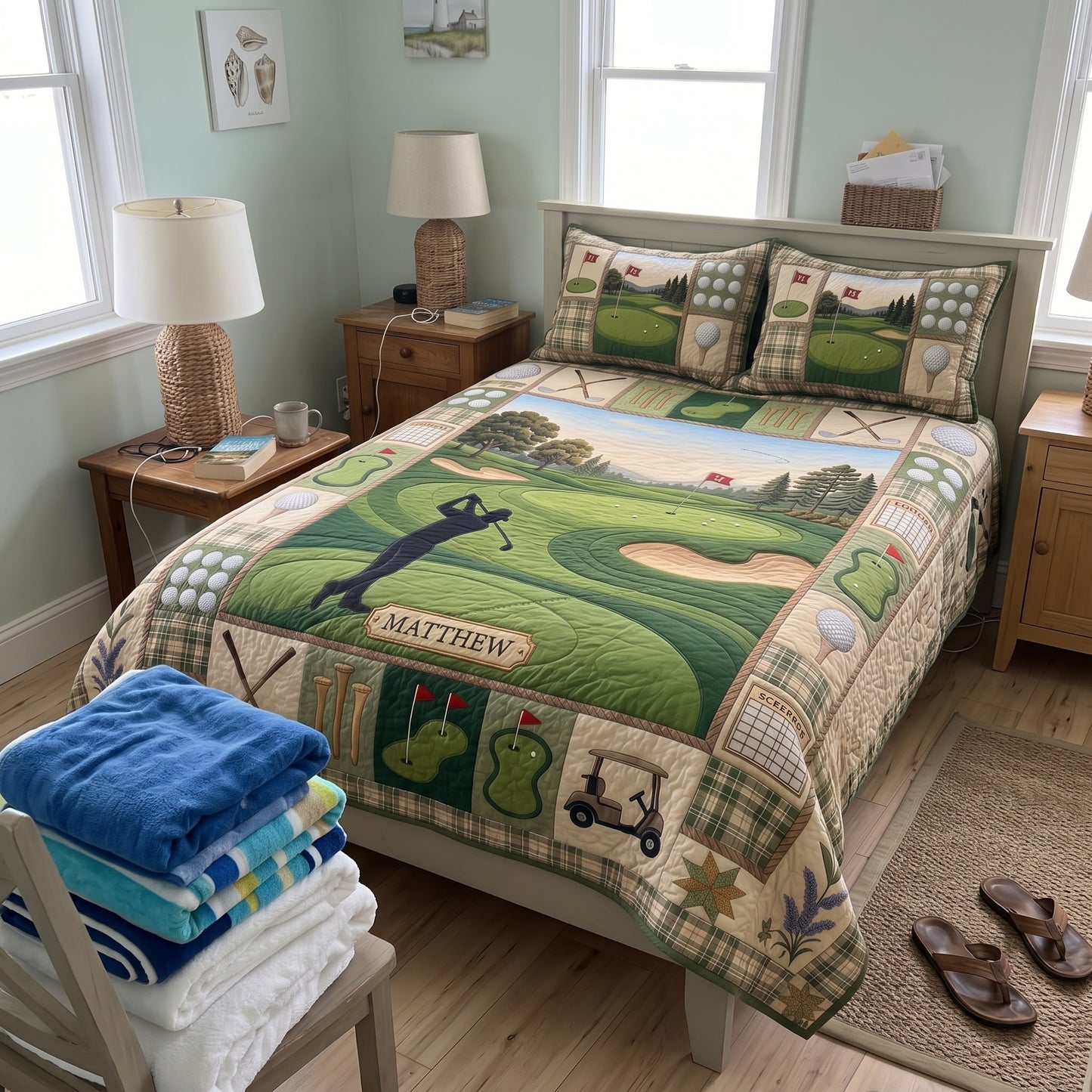 Swing Life 3-Piece Quilted Bedding Set QTCUZ GFTOMA11793