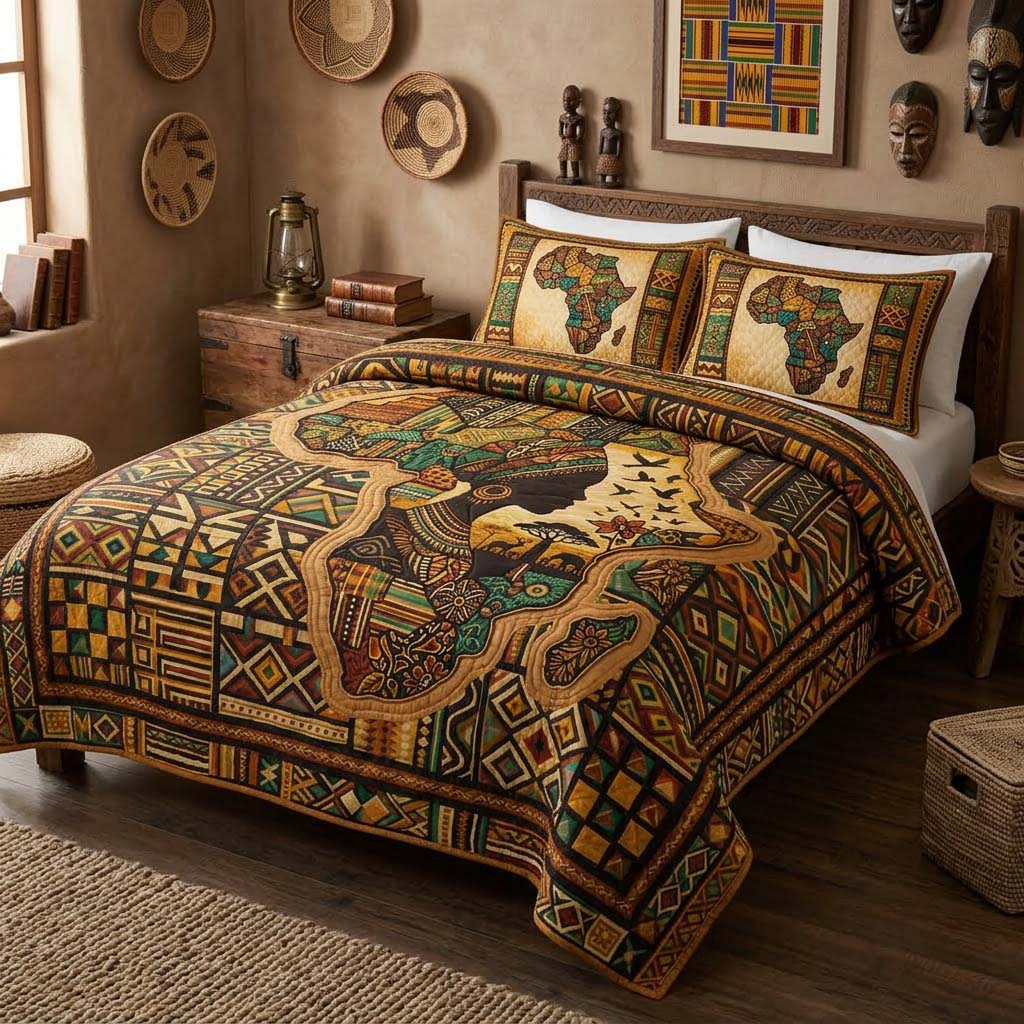 Africa Legacy 3-Piece Quilted Bedding Set GFTOQA2157