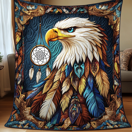 Majestic Native American Eagle Quilted Blanket AENL006