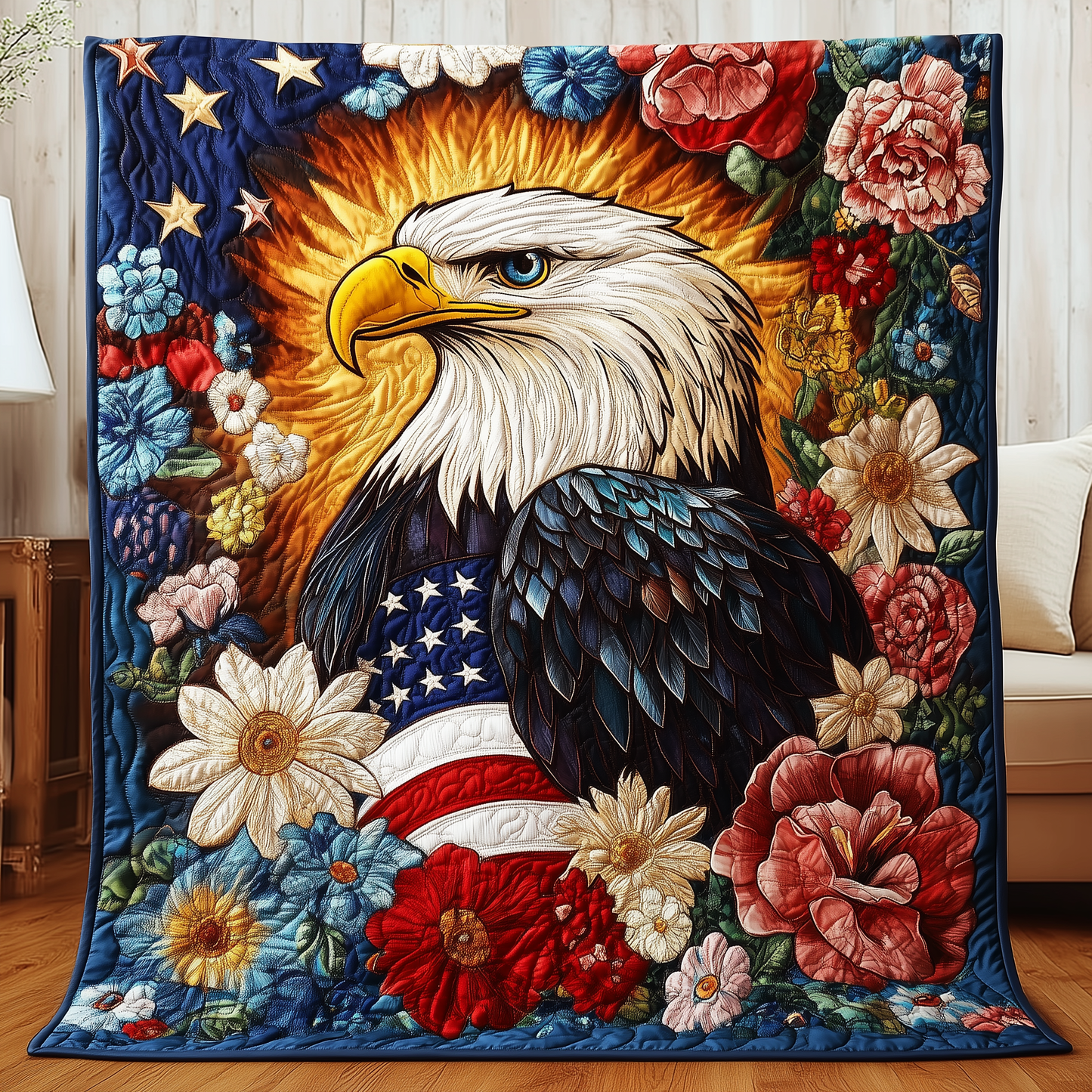 Noble American Eagle Quilted Blanket AENL007