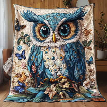Mysterious Blue Owl Quilted Blanket GFTONL056