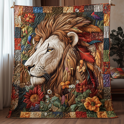 Courageous Native Lion King Quilted Blanket LINL024