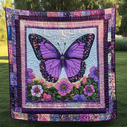 Charming Purple Butterfly Quilted Blanket GFTONL064