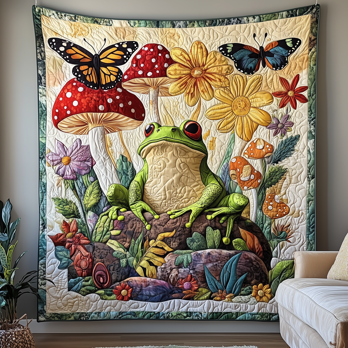 Froggy Fiesta Quilted Blanket GFTOHD1857