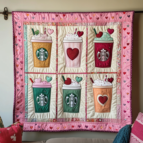 Valentine Day Drink Quilted Blanket GFTOTL1711