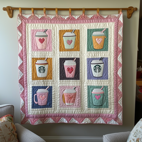 Valentine Day Drink Quilted Blanket GFTOTL1706