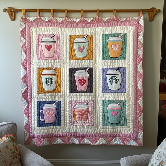 Valentine Day Drink Quilted Blanket GFTOTL1706