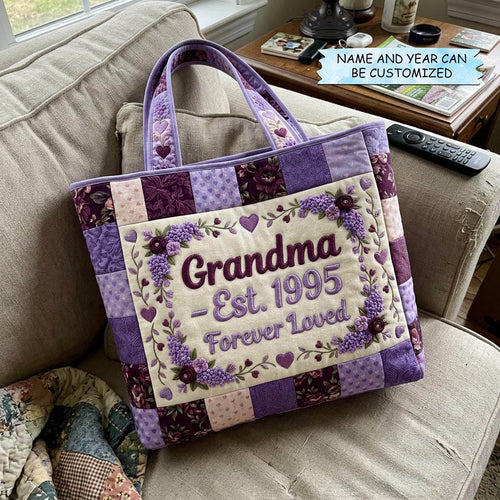 Mom Bloom Quilted Tote Bag QTCUZ GFTOMA10338