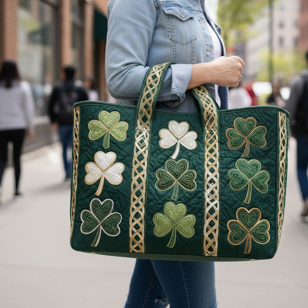 Irish Shamrock Quilted Tote Bag GFTOTP9063