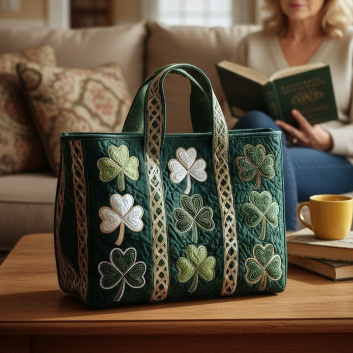 Irish Shamrock Quilted Tote Bag GFTOTP9063