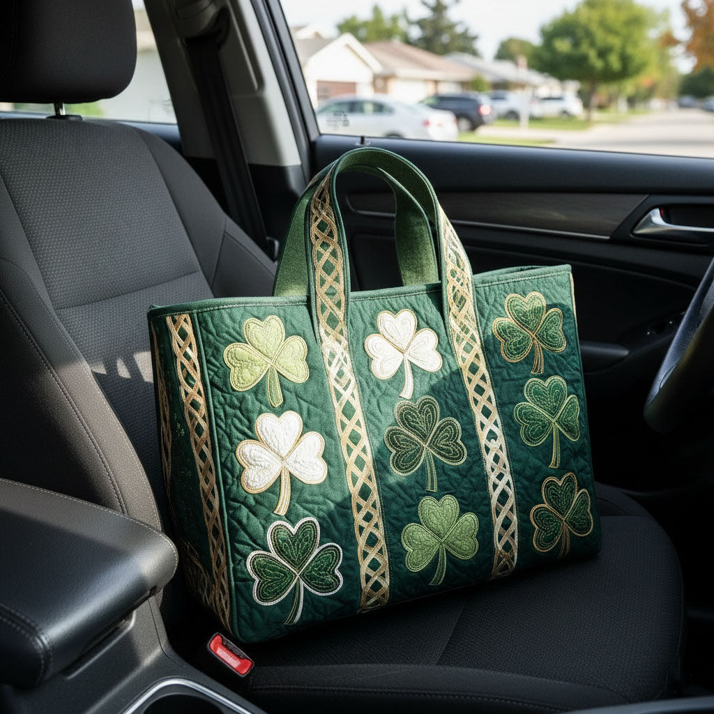 Irish Shamrock Quilted Tote Bag GFTOTP9063