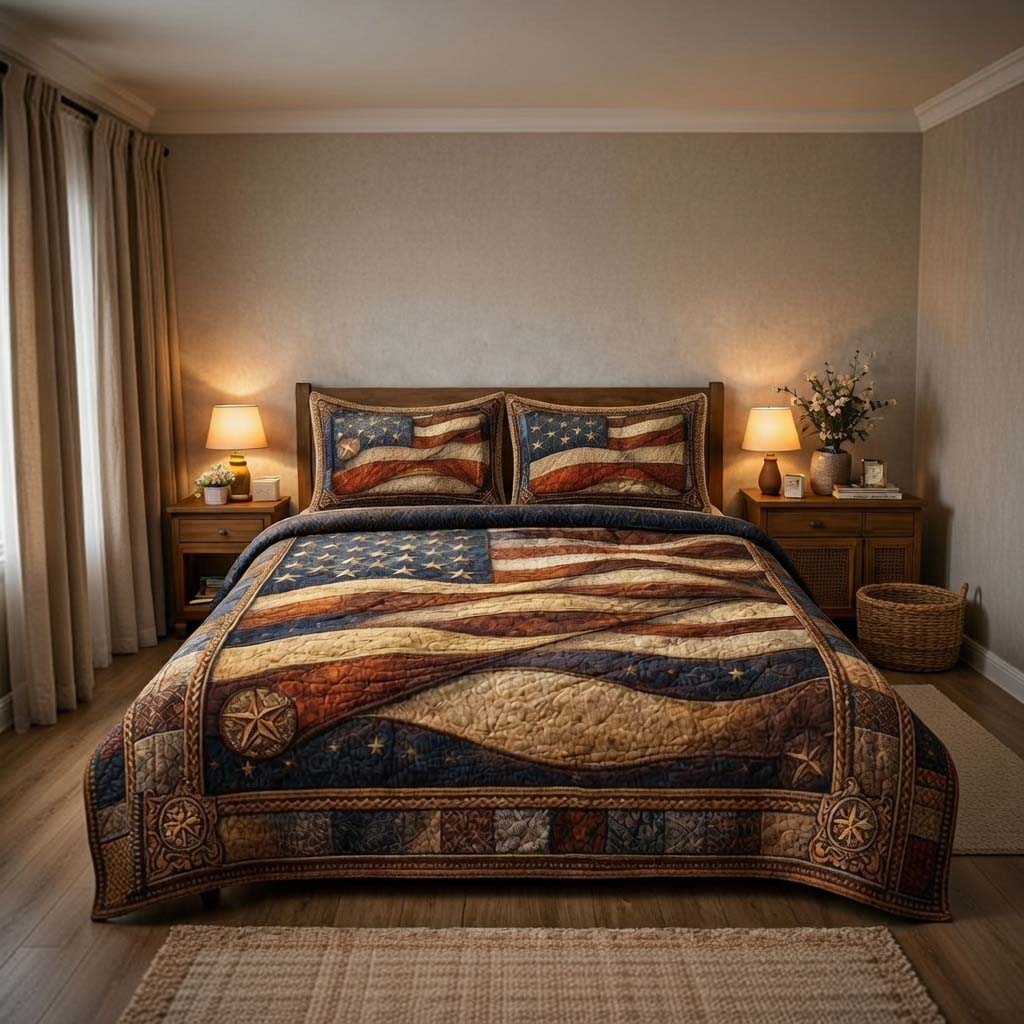 Heritage Patch 3-Piece Quilted Bedding Set GFTOMA9800
