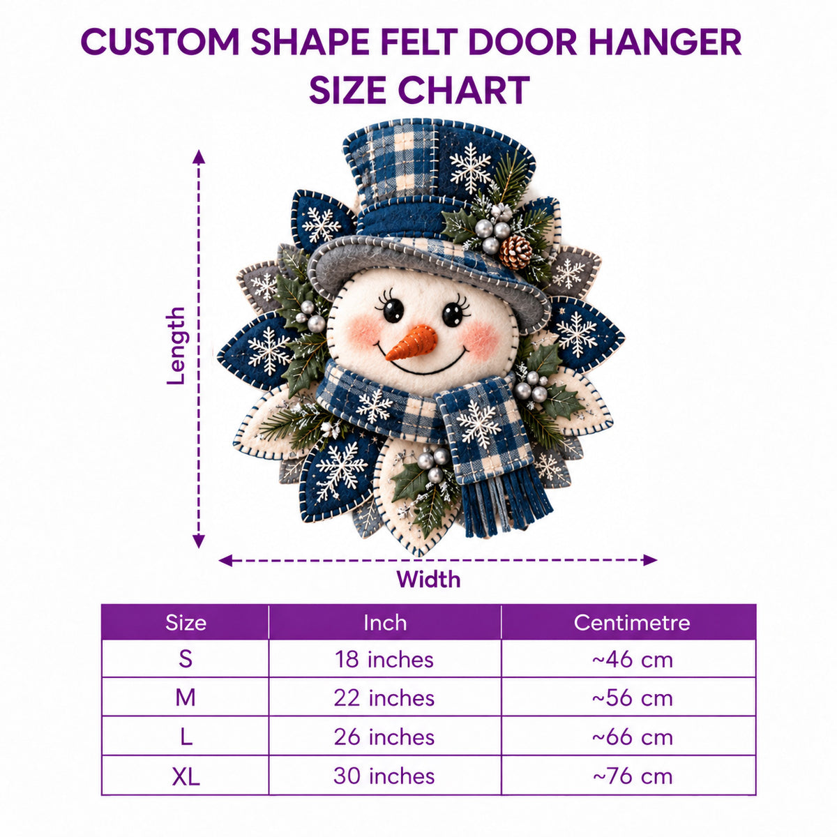 Christmas Tree Custom Shape Felt Door Hanger GFTOTP21959
